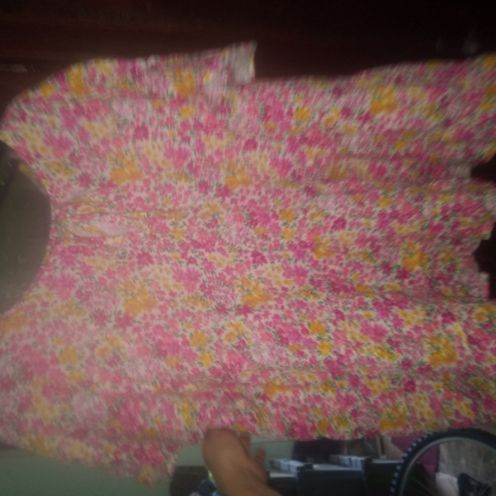 Floral Pink and Yellow Dress